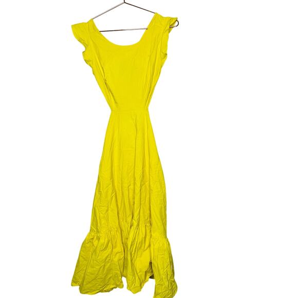 MARISSA WEBB x RTR Yellow Hourglass Waist Cutout Midi Summer Dress Size 4 - Picture 3 of 10